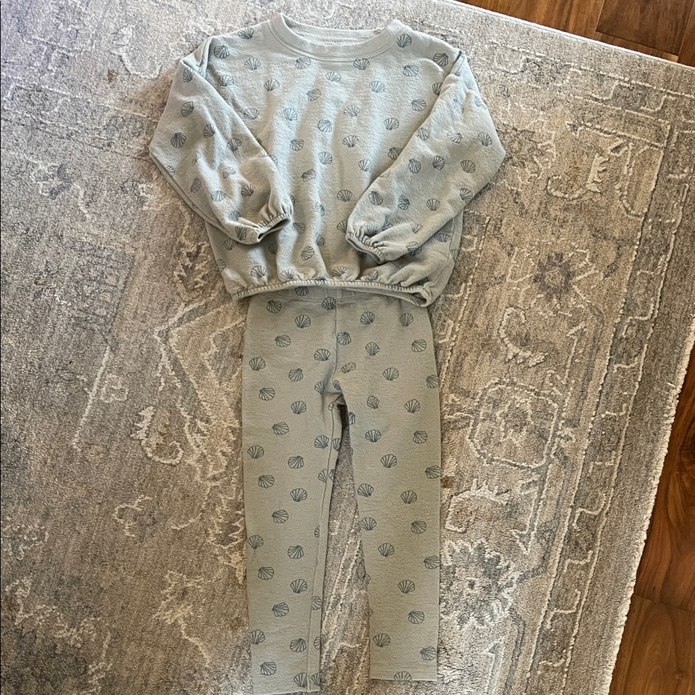 Rylee + Cru Kids Pajama Set in Gray with Pattern